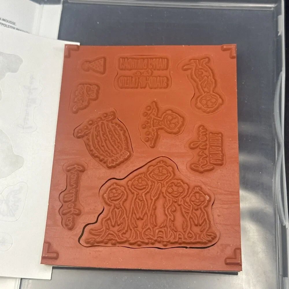 Stampin Up 152294 The Gangs All Meer Rubber Cling Stamp 9 pc Animal Party